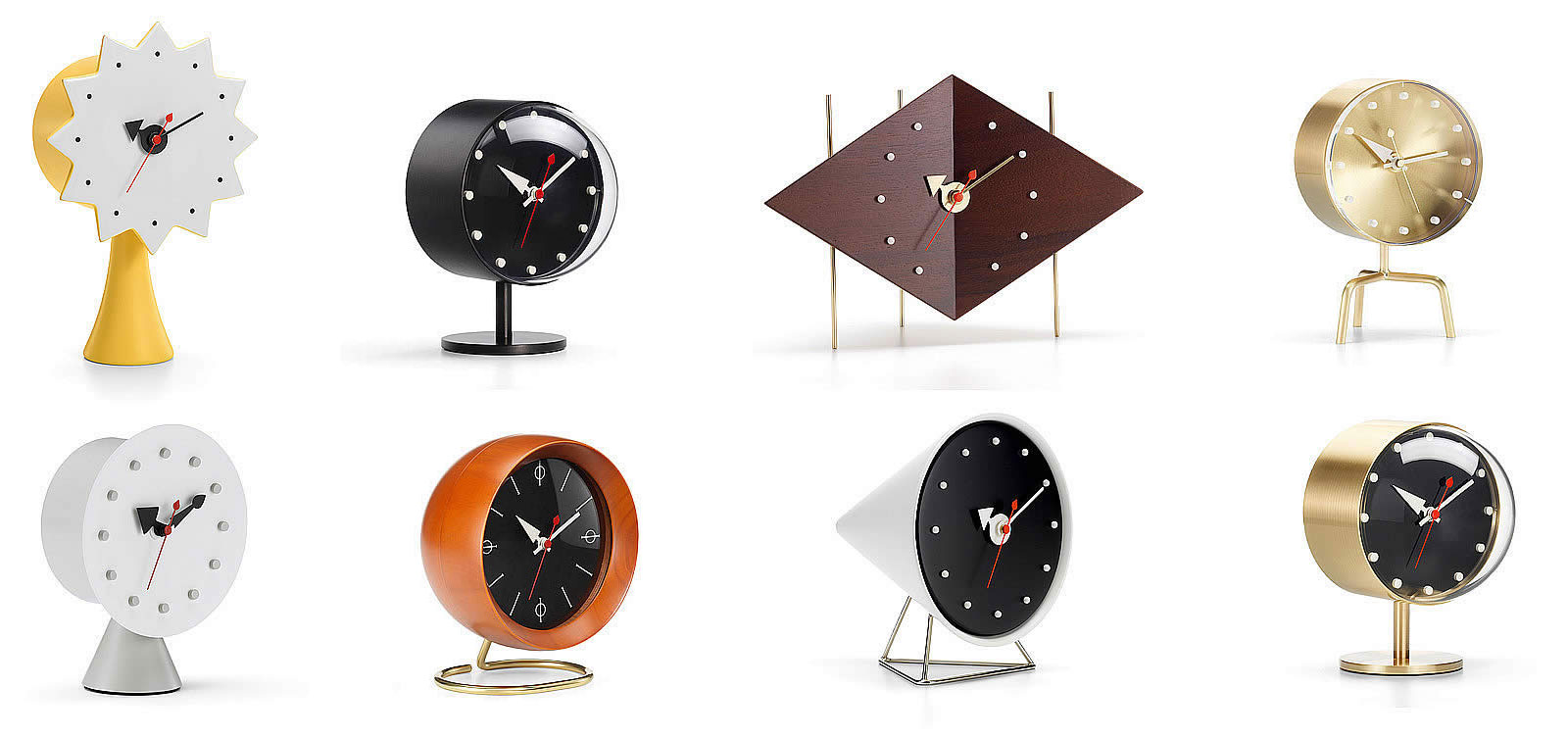 George Nelson Night Clock By Vitra Brass Black Desk Table